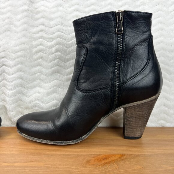 Ann Tuil Champs Elysees Womens Heel Ankle Boots Leather Side Zip Sz US 7.5 EU 38 - Picture 10 of 15